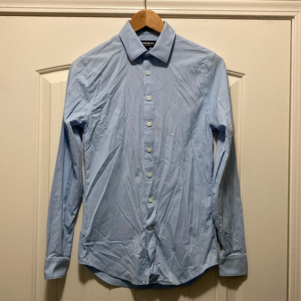Light blue Express Performance dress shirt